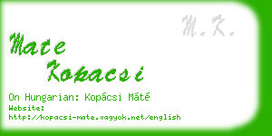 mate kopacsi business card