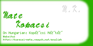 mate kopacsi business card